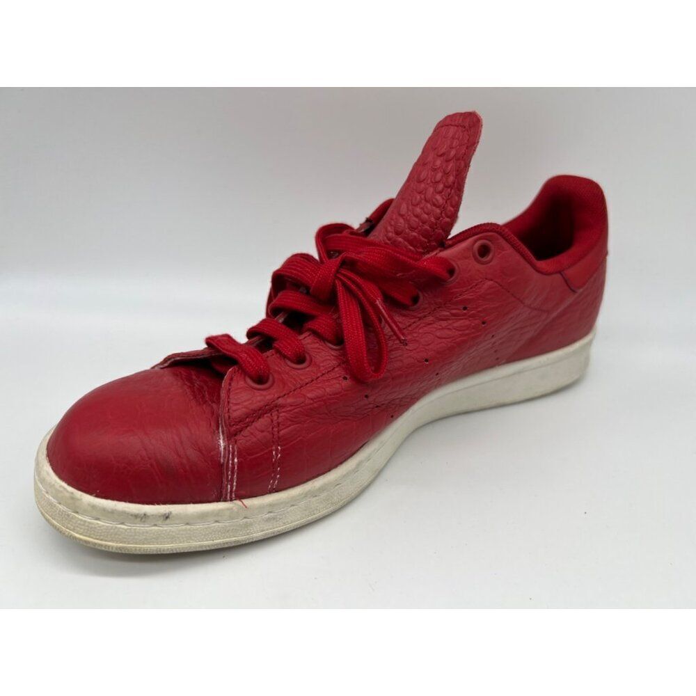 Adidas Stan Smith Men Red Snakeskin Print Leather Sneakers Size 11